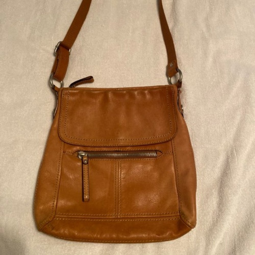 Fossil Leather Hanover Organizer Crossbody - Brown